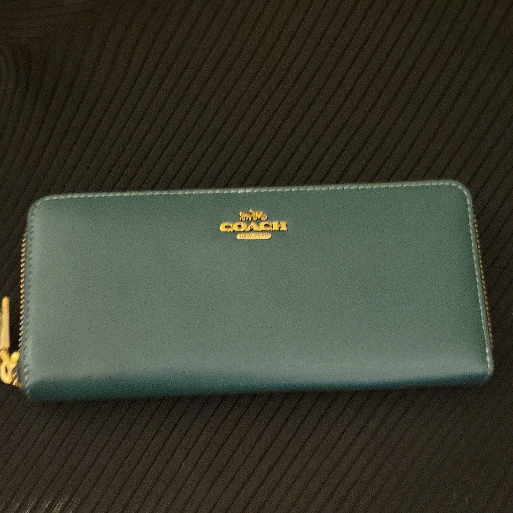 Coach Turquoise Zip-Around Wallet